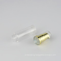 5ml 10ml 12ml 15ml low MOQ clear plastic airless serum bottle with gold press pump in stock transparent lotion bottle